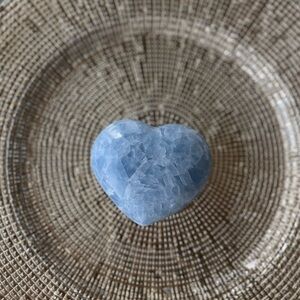 Heart-Shaped Blue Calcite